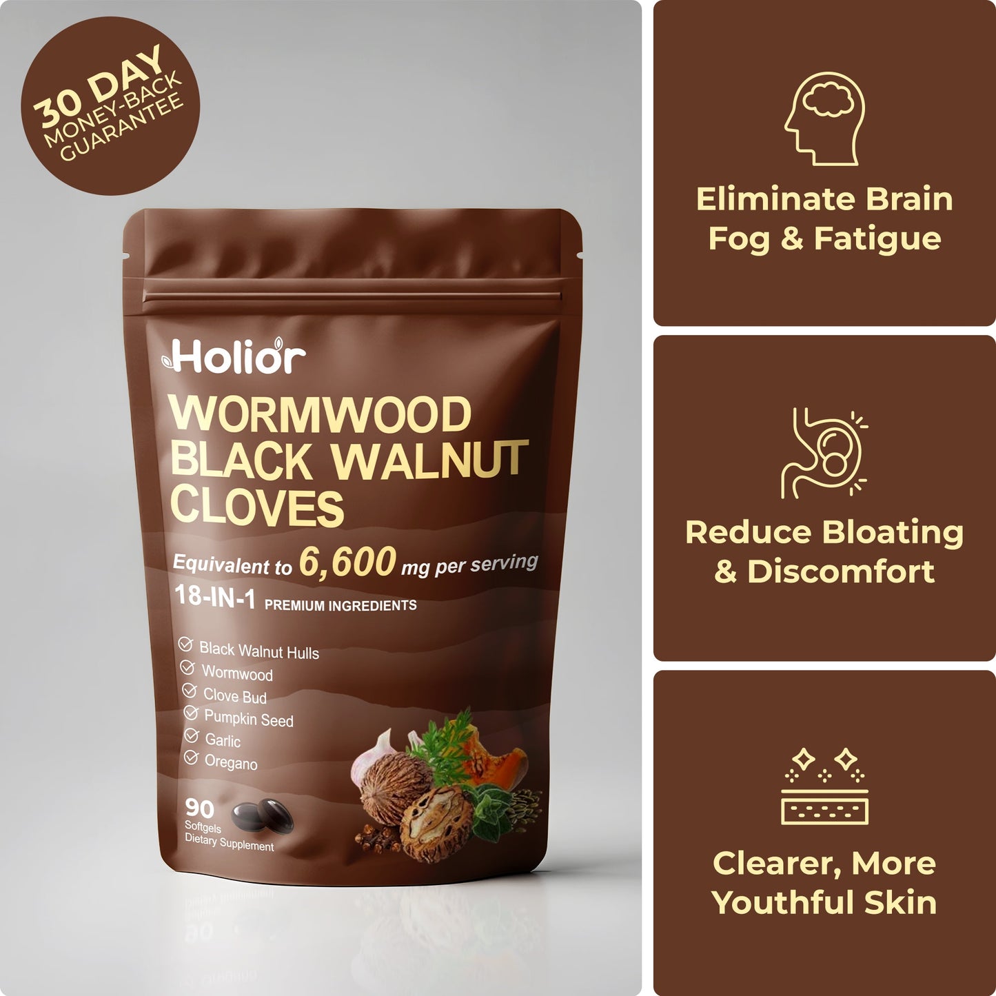 Wormwood Black Walnut Pumpkin Seed & Clove Softgels*