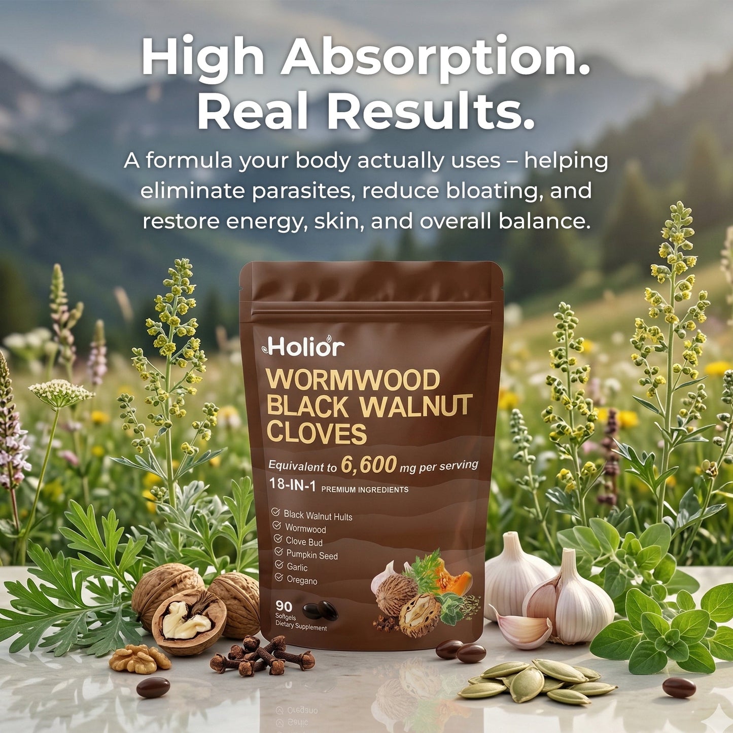 Wormwood Black Walnut Pumpkin Seed & Clove Softgels*