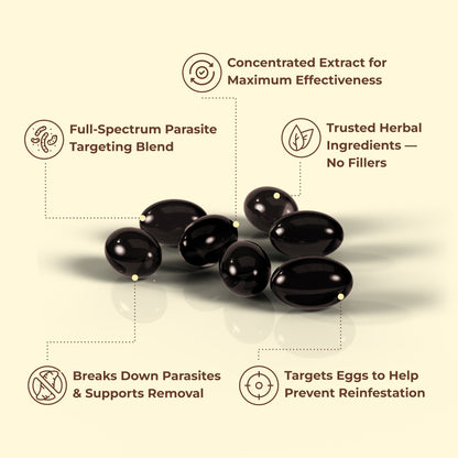 Wormwood Black Walnut Pumpkin Seed & Clove Softgels*