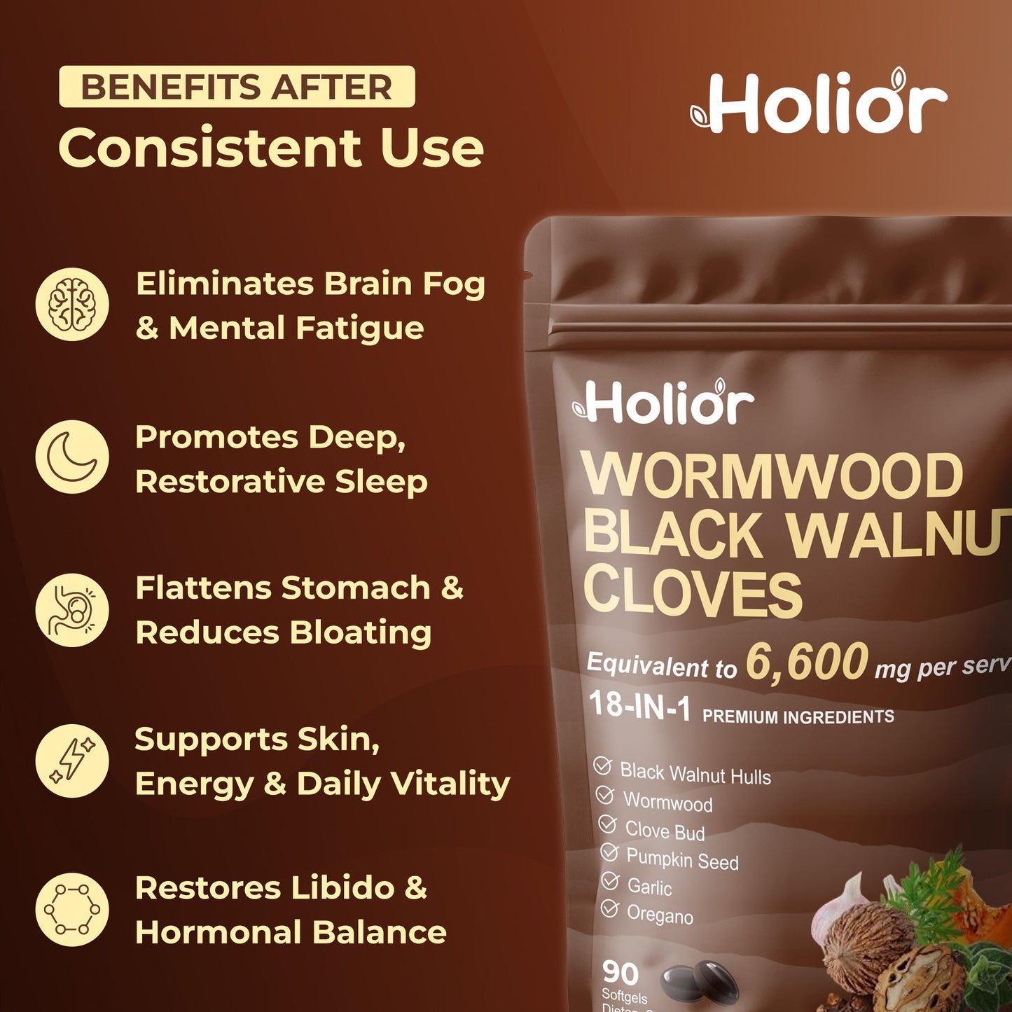 Wormwood Black Walnut Pumpkin Seed & Clove Softgels*